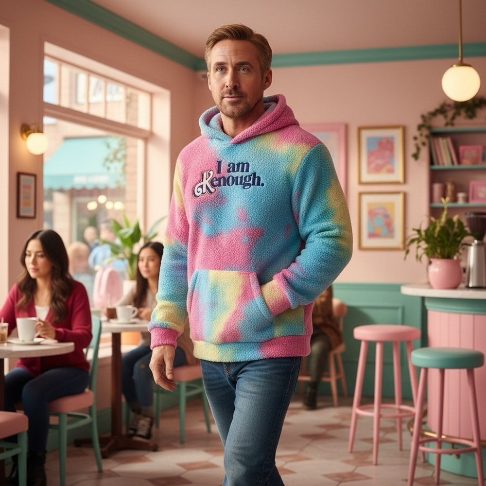 I am Kenough - Sz M - Barbie Movie - Ken Hoodie multicolor - very sexy on man 😉 - Picture 2 of 2